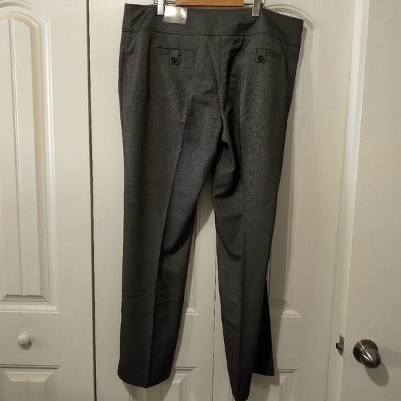 NWT 18 Cleo Wide straight leg dress pant trouser tweed black gray print - Picture 5 of 7